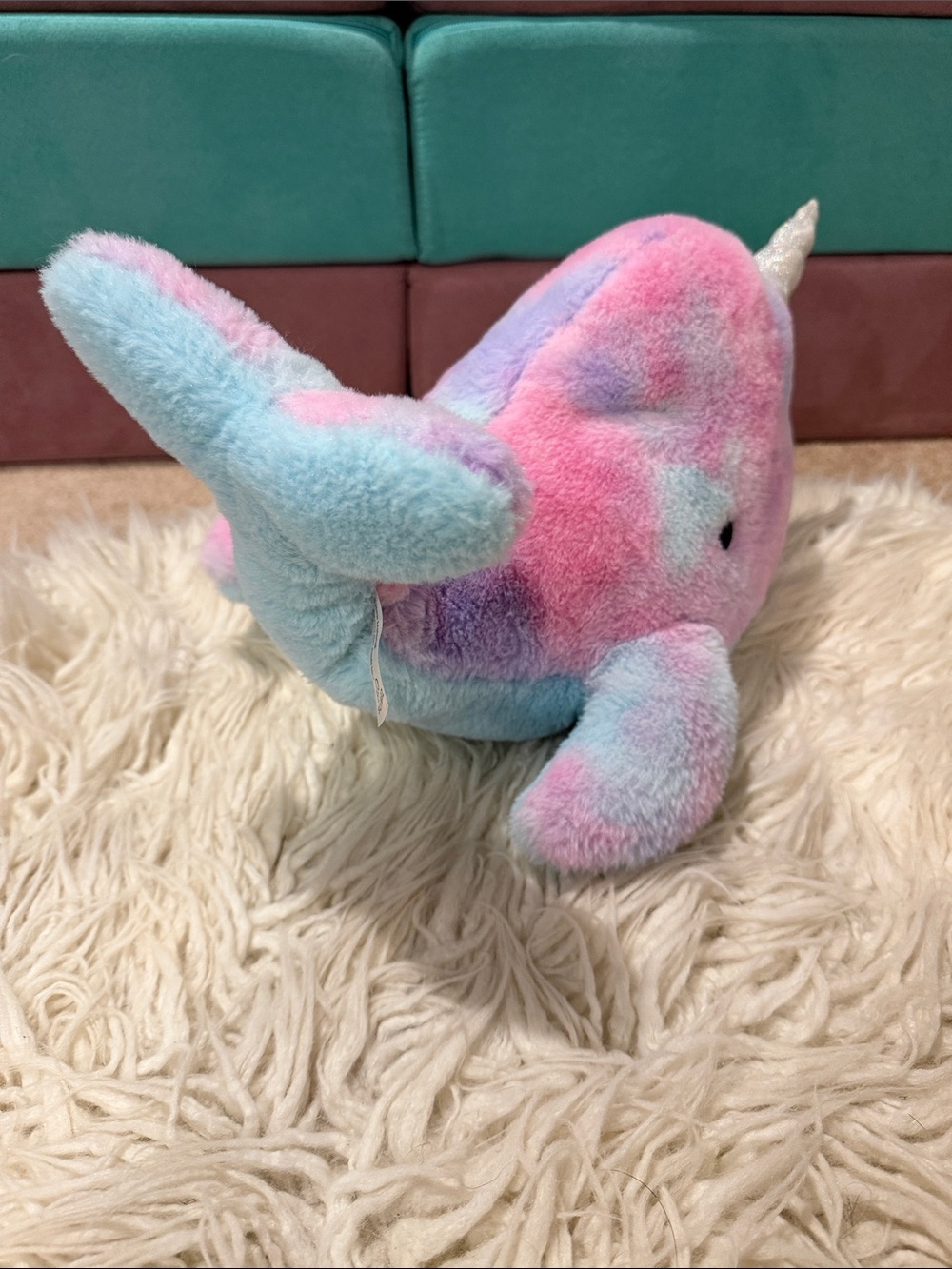 FAO Schwarz Glow Brights Toy Plush LED With Sound 17" Plush Narwhal - Picture 6 of 9